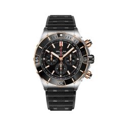 Breitling Super Chronomat B01 Steel Rose & Black Silicone 44MM Chronograph Watch