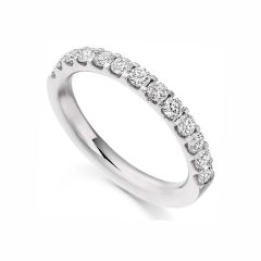 Platinum & Diamond 0.75CT Micro-Claw Half-Set Eternity Ring