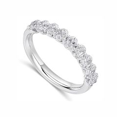 Platinum Nine Stone Oval-Cut Diamond 1.10CT Eternity Ring