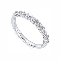 Platinum Eleven Stone Oval-Cut Diamond 0.80CT Eternity Ring