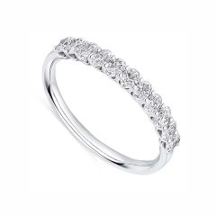 Platinum Eleven Stone Oval-Cut Diamond 0.60CT Eternity Ring