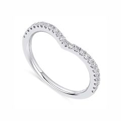 Platinum & Diamond 0.25CT Half-Set Wishbone Eternity Ring