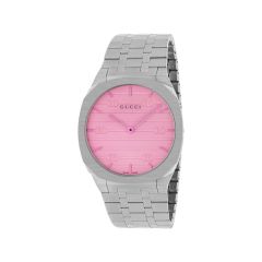 GUCCI 25H Stainless Steel & Pink Glass 38MM Watch