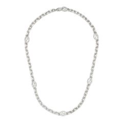 Gucci Interlocking Sterling Silver Link Chain Necklace