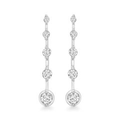 9CT White-Gold Graduated Diamond 0.50CT Drop Earrings