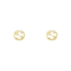 Gucci Interlocking 18CT Yellow-Gold Large Stud Earrings