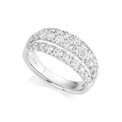 Platinum & Three-Row Diamond Ring