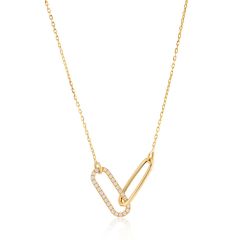 9CT Yellow-Gold Sparkle Double Link Necklace