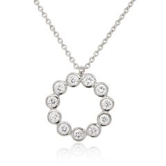 18CT White-Gold Diamond 0.33CT Bubble Necklace