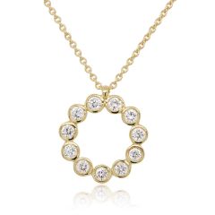 18CT Yellow-Gold Diamond 0.33CT Bubble Necklace