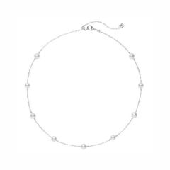 Mikimoto 18CT White-Gold Pearl Station Slider Necklace