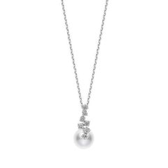 Mikimoto 18CT White-Gold Pearl & Diamond Starry Night Drop Necklace