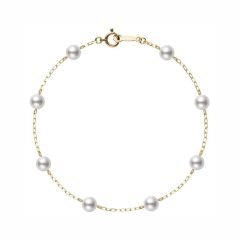 Mikimoto 18CT Yellow-Gold Pearl & Chain Bracelet