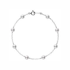 Mikimoto 18CT White-Gold Pearl & Chain Bracelet