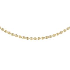 9CT Yellow-Gold Diamond-Cut Oval Disc Necklace
