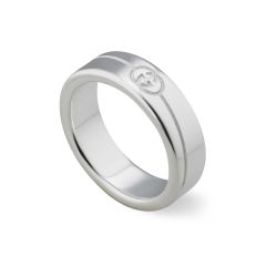 Gucci Diagonal Interlocking G Sterling Silver Ring