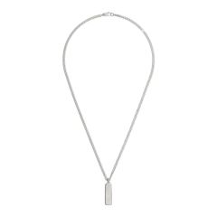 Gucci Diagonal Interlocking G Sterling Silver Pendant Necklace