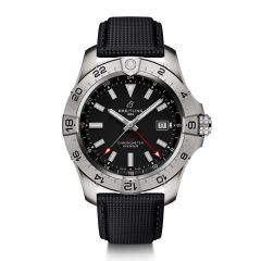 Breitling Avenger Automatic GMT Steel Leather & Black Dial 44MM Watch