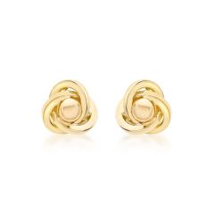 9CT Yellow-Gold Knot & Ball Stud Earrings