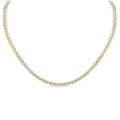 18CT Yellow-Gold Diamond Rub-Over Tennis Necklace