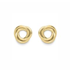 Large Open Knot 9CT Yellow-Gold Stud Earrings