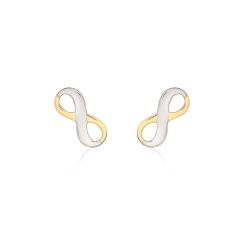 9CT Yellow & White-Gold Infinity Stud Earrings