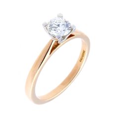 Arch Diamond Engagement Ring in Rose Gold