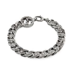 Gucci Interlocking Thick Sterling Silver Chain Bracelet