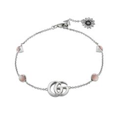 Gucci Double G Flower Silver & Pink Mother of Pearl Bracelet