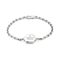 Gucci Trademark Sterling Silver Hexagon Chain Bracelet