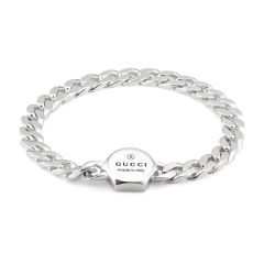 Gucci Trademark Sterling Silver Hexagon Bracelet