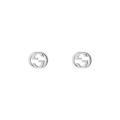 Gucci Interlocking 18CT White-Gold Stud Earrings