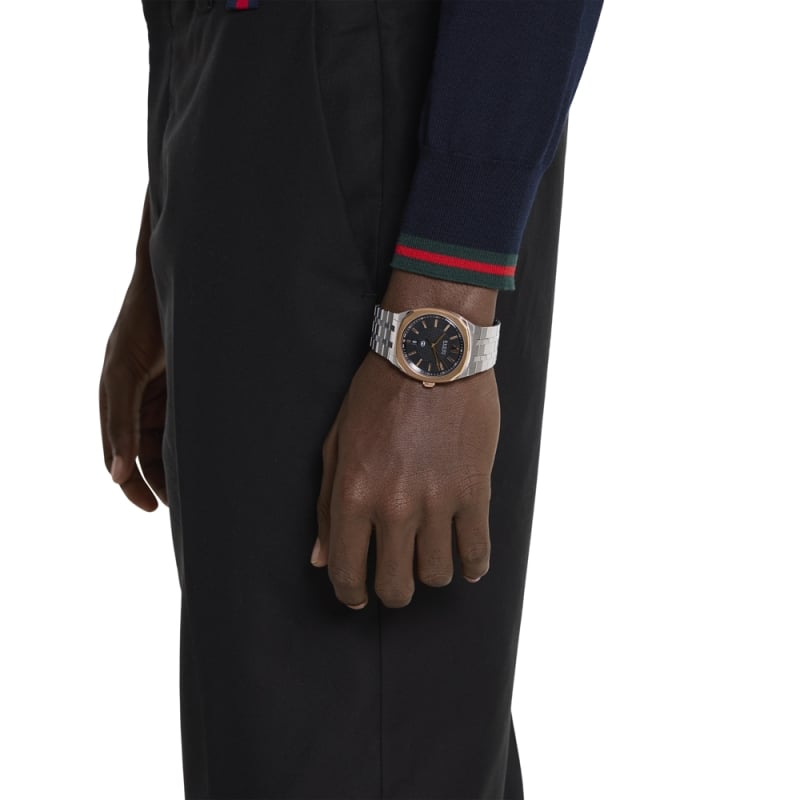 Gucci 25H Two-Tone Steel &amp; Black Dial 40MM Automatic Watch - 5