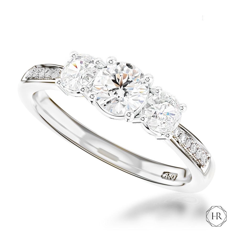 Engagement Ring - Platinum 0.31ct Diamond Three Stone Ring