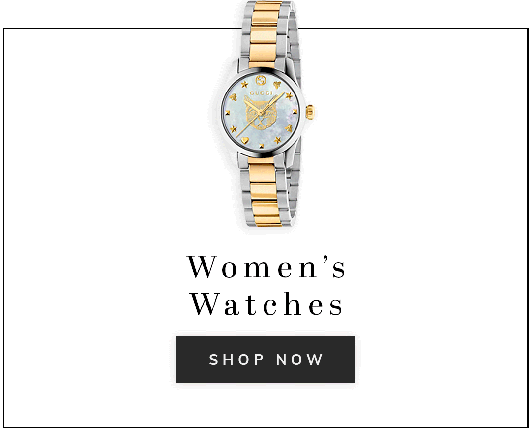 A gold and silver Gucci watch with text women's watches shop now