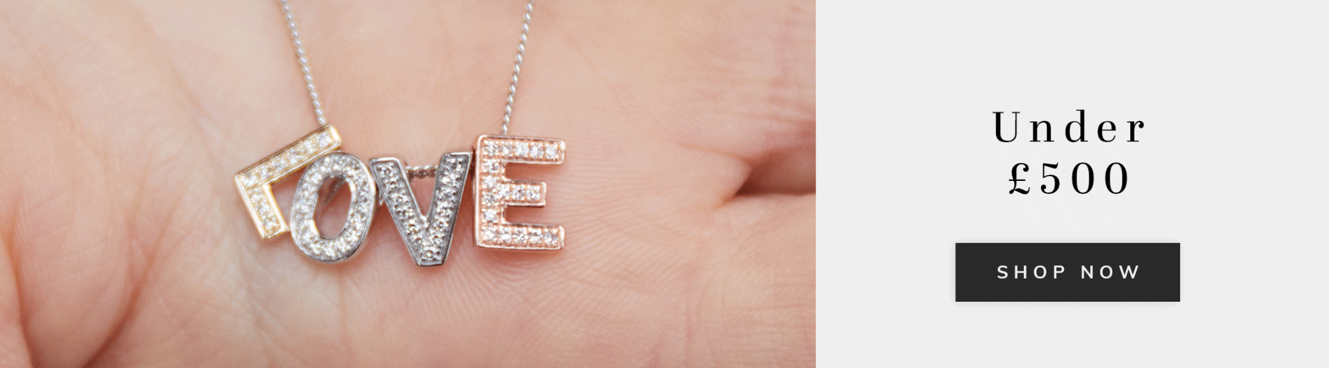 A love pendant with text under £500 shop now